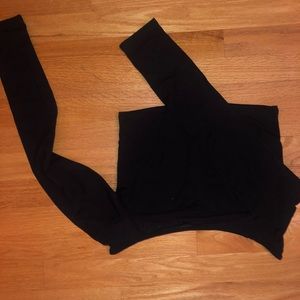 Black off the shoulder top w/ mesh